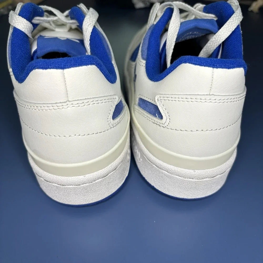 Adidas Shoes Mens 7.5 Forum Low CL White Royal Blue IH7829 Leather Sneaker Retro